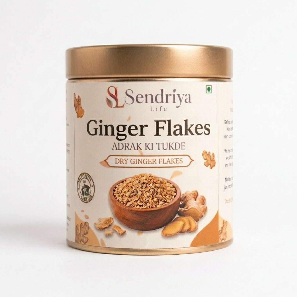 Dry Ginger Flakes in a bowl — Adrak Ki Tukde — Sendriya Life